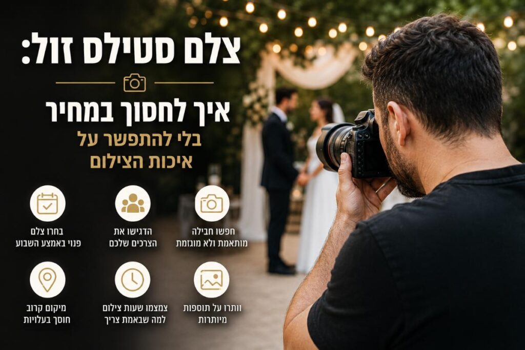 צלם אירועים מקצועי מתעד רגעים מרגשים במצלמת סטילס